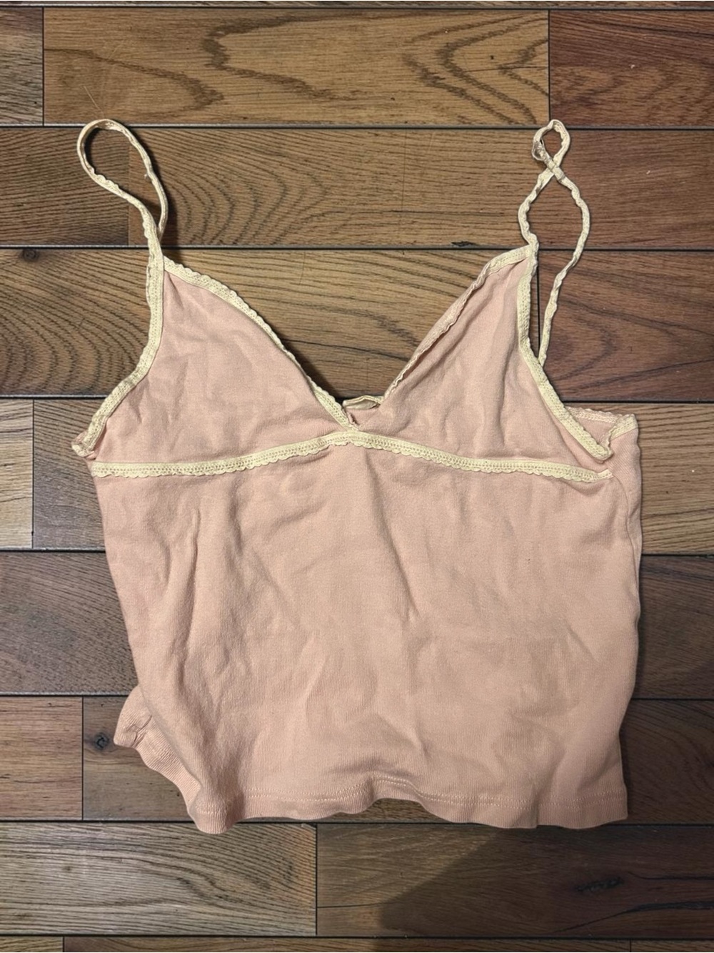 John Galt Brandy Melville Light Pink Lace Trim Cami Top One Size